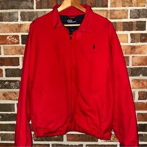 Vintage Polo Ralph Lauren Harrington Jacket Red Bomber Tartan Lined 90s